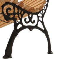 Gartenbank 3-Sitzer aus Kiefernholz und Gusseisen 160 cm natur