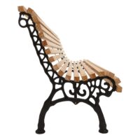 Gartenbank 3-Sitzer aus Kiefernholz und Gusseisen 160 cm natur