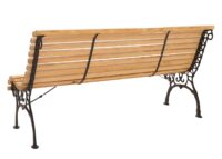 Gartenbank 3-Sitzer aus Kiefernholz und Gusseisen 160 cm natur