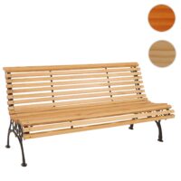 Gartenbank 3-Sitzer aus Kiefernholz und Gusseisen 160 cm natur