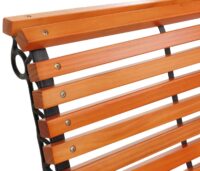 Gartenbank 3-Sitzer aus Kiefernholz und Gusseisen 160 cm Teakoptik