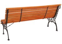 Gartenbank 3-Sitzer aus Kiefernholz und Gusseisen 160 cm Teakoptik