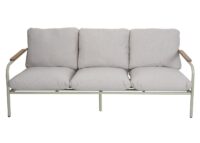 Aluminium Gartenbank 3-Sitzer mit Olefin-Polster hellgrün beige