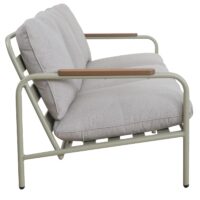 Aluminium Gartenbank 3-Sitzer mit Olefin-Polster hellgrün beige