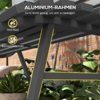 Gartenbank wetterfest für Garten und Terrasse Aluminium grau