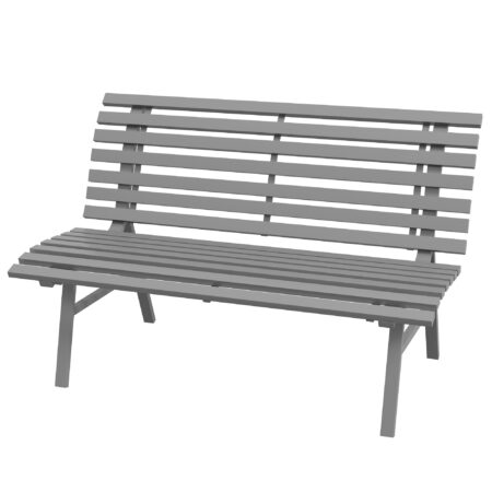 Gartenbank wetterfest für Garten und Terrasse Aluminium grau