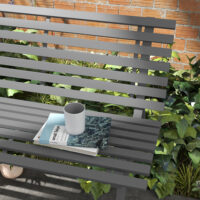 Gartenbank wetterfest für Garten und Terrasse Aluminium grau