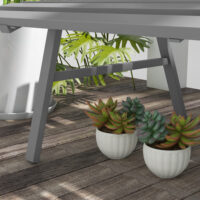 Gartenbank wetterfest für Garten und Terrasse Aluminium grau