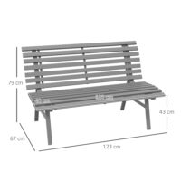 Gartenbank wetterfest für Garten und Terrasse Aluminium grau