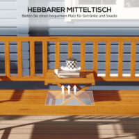Gartenbank wetterfest mit ausklappbarem Tisch Outdoor Holz