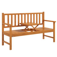 Gartenbank wetterfest mit ausklappbarem Tisch Outdoor Holz