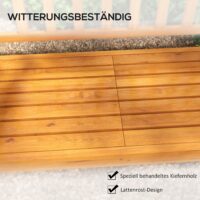 Gartenbank wetterfest mit ausklappbarem Tisch Outdoor Holz
