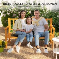 Gartenbank wetterfest mit ausklappbarem Tisch Outdoor Holz