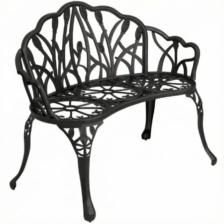 Gartenbank 2-Sitzer wetterfest mit Blumenmotiv Aluminium