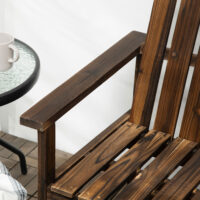 Verkohlte Holz-Gartenbank für zwei Personen, belastbar bis 240kg.