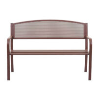 Gartenbank Metall 2 Sitzer schwarz 127cm braun