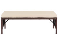 Gartenbank aus Poly Rattan braun 112 cm mit Sitzkissen