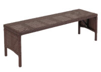 Gartenbank aus Poly Rattan braun 112 cm mit Sitzkissen