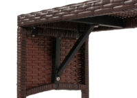 Gartenbank aus Poly Rattan braun 112 cm mit Sitzkissen