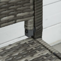 Graue Gartenbank in Rattanoptik, belastbar bis 320kg, ideal für den Balkon.