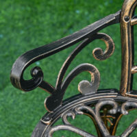 Gartenbank 2-Sitzer Retro mit Blumenmuster Metall bronze
