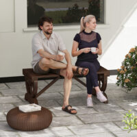 Gartenbank Sitzbank wetterfest rustikal für draussen Holz