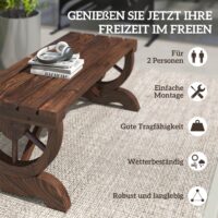 Gartenbank Sitzbank wetterfest rustikal für draussen Holz
