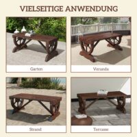 Gartenbank Sitzbank wetterfest rustikal für draussen Holz