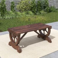 Gartenbank Sitzbank wetterfest rustikal für draussen Holz