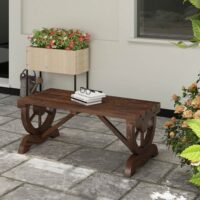 Gartenbank Sitzbank wetterfest rustikal für draussen Holz