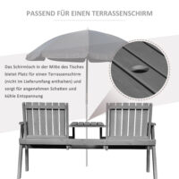 Gartenbank Sitzgruppe mit Tisch und Regenschirmloch Massivholz