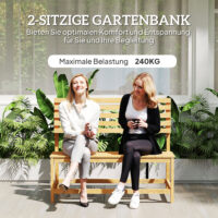Gartenbank 2-Sitzer wetterfest mit verstellbarer Rückenlehne Holz