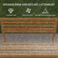 Gartenbank 2-Sitzer wetterfest mit verstellbarer Rückenlehne Holz