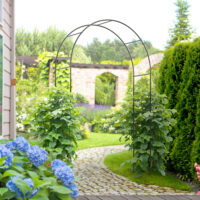 Gartenbogen Rankhilfe für Rosen und Kletterpflanzen Metall schwarz