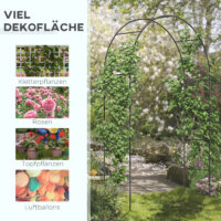 Gartenbogen Rankhilfe für Rosen und Kletterpflanzen Metall schwarz
