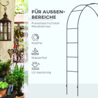 Gartenbogen Rankhilfe für Rosen und Kletterpflanzen Metall schwarz