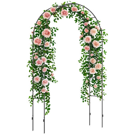 Gartenbogen Rankhilfe für Rosen und Kletterpflanzen Metall schwarz