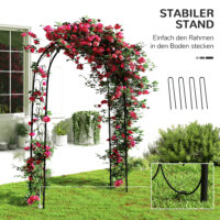 Gartenbogen Rankhilfe Vintage für Rosen und Pflanzen Metall schwarz