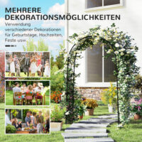 Gartenbogen Rankhilfe Vintage für Rosen und Pflanzen Metall schwarz