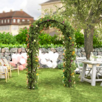 Gartenbogen Rankhilfe Vintage für Rosen und Pflanzen Metall schwarz