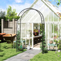 Gartenbogen Rankhilfe Vintage für Rosen und Pflanzen Metall schwarz