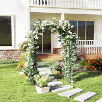 Gartenbogen Rankhilfe Vintage für Rosen und Pflanzen Metall schwarz