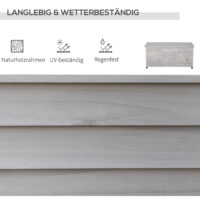 Garten Aufbewahrungsbox Kissenbox belüftet Holz grau