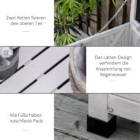 Garten Aufbewahrungsbox Kissenbox belüftet Holz grau