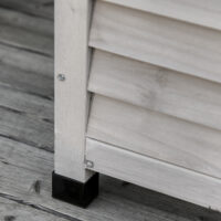 Garten Aufbewahrungsbox Kissenbox belüftet Holz grau