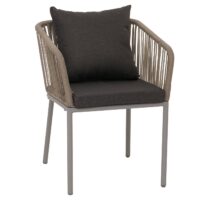 Garten Essgruppe aus Aluminium mit 6 Stühlen und Kissen grau wetterfest