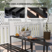Gartengarnitur mit Tisch und Bänken für 4 Personen Metall