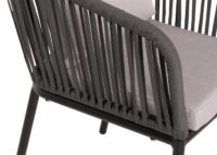 Gartengarnitur aus Aluminium anthrazit Tisch und 4 Stühle 140x80 cm wetterfest