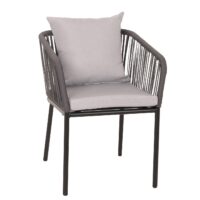 Gartengarnitur aus Aluminium anthrazit Tisch und 4 Stühle 140x80 cm wetterfest