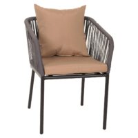 Gartengarnitur Aluminium anthrazit Tisch und 4 Stühle wetterfest